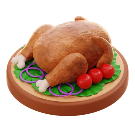 Frango assado  3D Icon