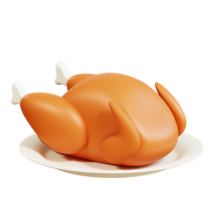 Frango assado  3D Icon