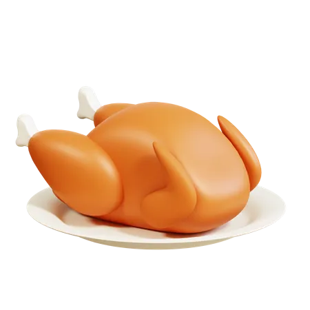 Frango assado  3D Icon