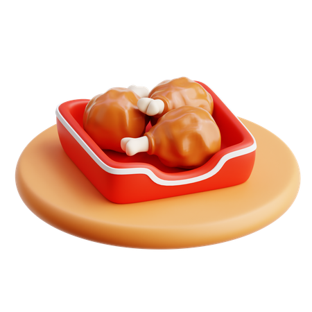 Frango frito  3D Icon