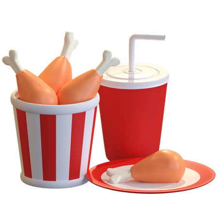 Frango frito  3D Icon