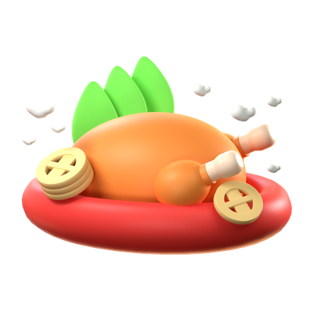 Frango frito  3D Icon