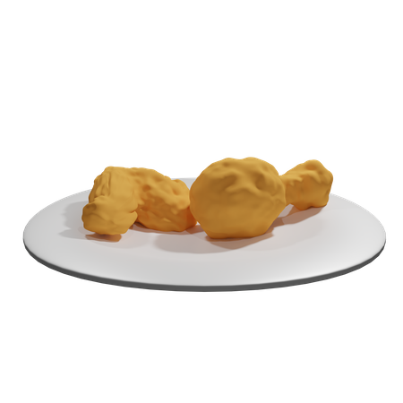 Frango frito  3D Icon