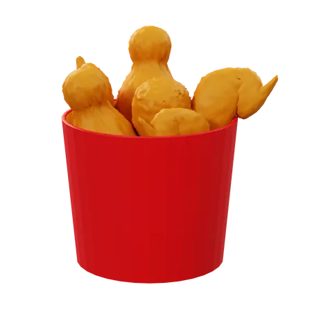 Frango frito  3D Icon