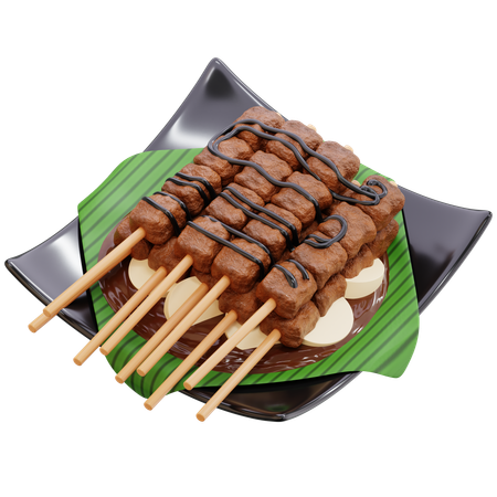 Satay de frango  3D Icon