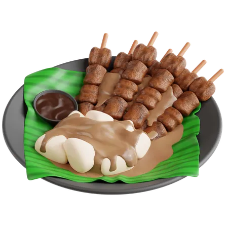 Satay de frango  3D Icon