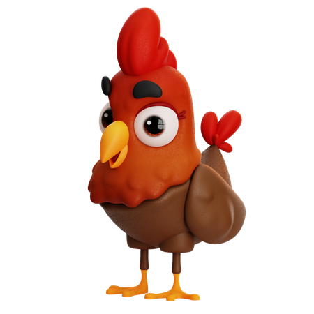 Frango vermelho  3D Icon