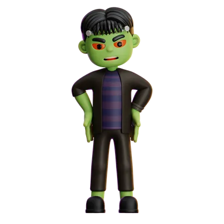 Frankenstein Giving Standing Pose  3D Illustration