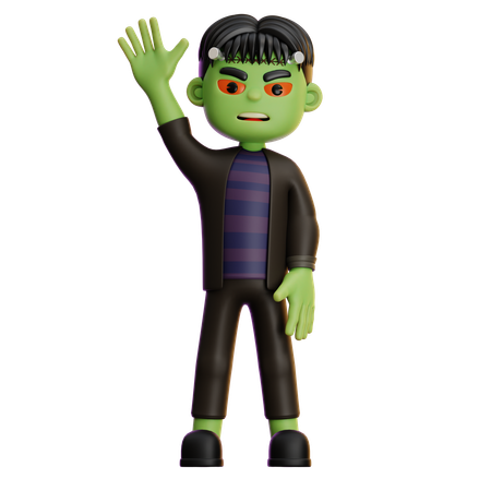 Frankenstein Say Hi  3D Illustration