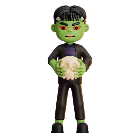 Frankenstein segurando caveira  3D Icon