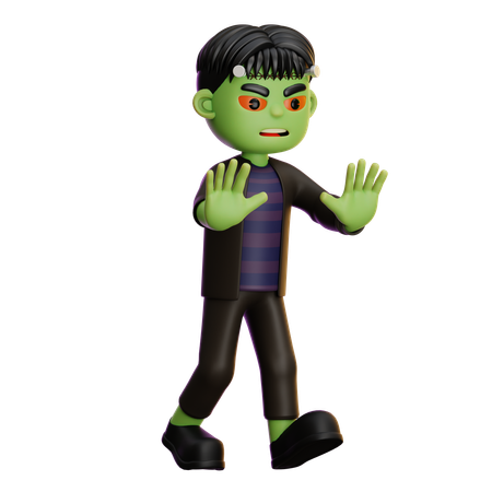 Frankenstein Walking  3D Illustration