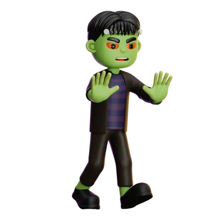 Frankenstein Walking  3D Illustration