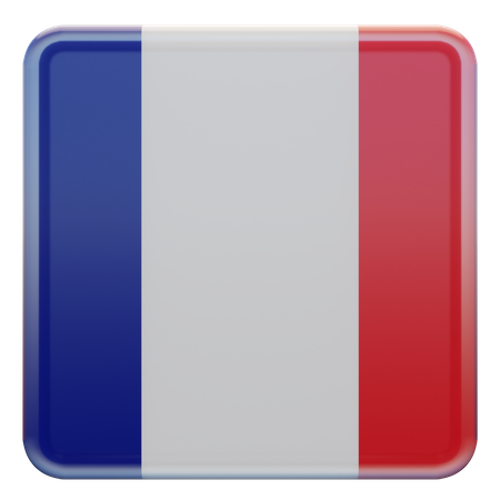 Quadratische Flagge Frankreich  3D Icon