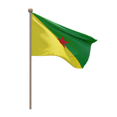 Französisch-Guayana-Fahnenmast  3D Flag