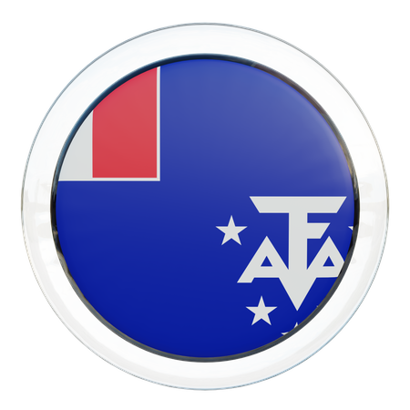 Runde Flagge der französischen Süd- und Antarktisgebiete  3D Icon
