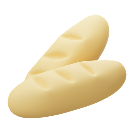 Französisches Brot  3D Illustration