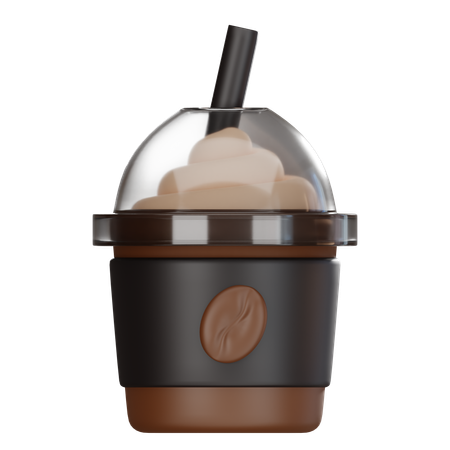 Frappe Glass And Whip Cream  3D Icon