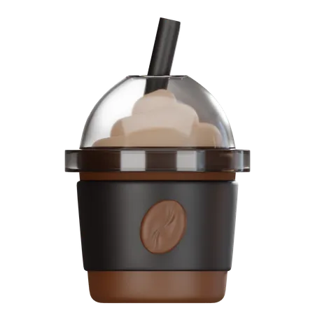 Frappe Glass And Whip Cream 3 D Icon 3D Icon