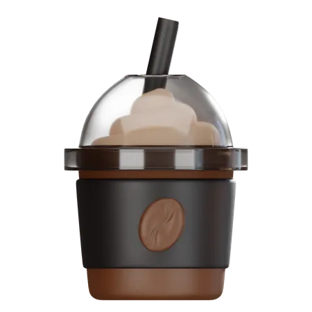 Frappe Glass And Whip Cream  3D Icon