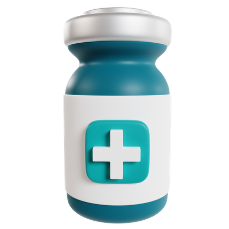 Frasco de remédio azul com cruz  3D Icon