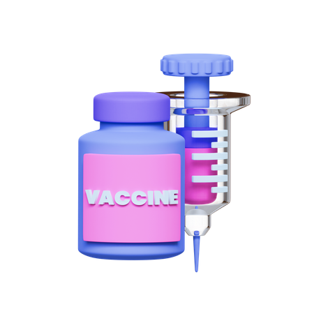 Frasco de vacina e injeção  3D Icon