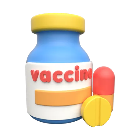 Botella de vacuna  3D Illustration