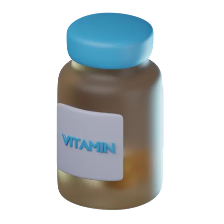 Garrafa de vitamina  3D Icon
