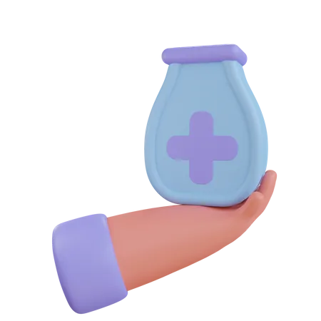 Segurando o frasco de remédio  3D Icon
