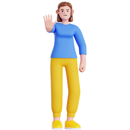 Ablehnungshaltung der Frau  3D Illustration