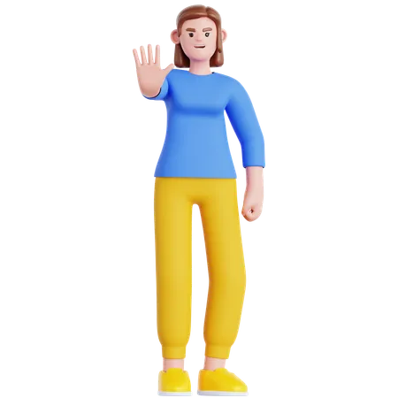 Ablehnungshaltung der Frau  3D Illustration