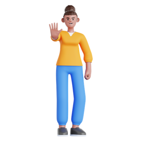 Ablehnungshaltung der Frau  3D Illustration