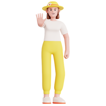 Ablehnungshaltung der Frau  3D Illustration