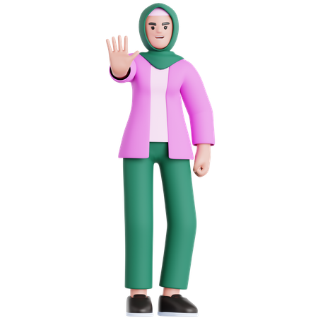 Ablehnungshaltung der Frau  3D Illustration