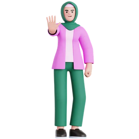 Ablehnungshaltung der Frau  3D Illustration