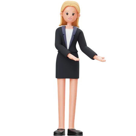 Frau begrüßt  3D Illustration