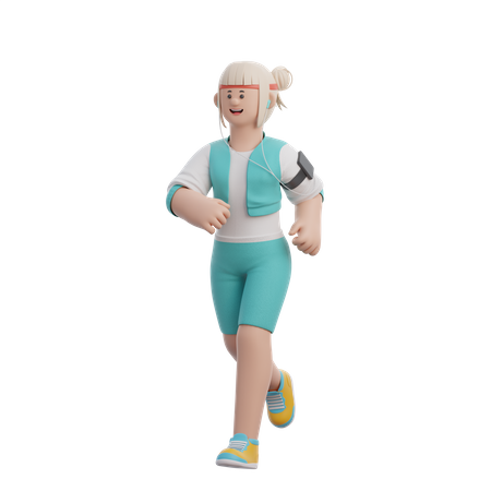 Frau beim Joggen  3D Illustration