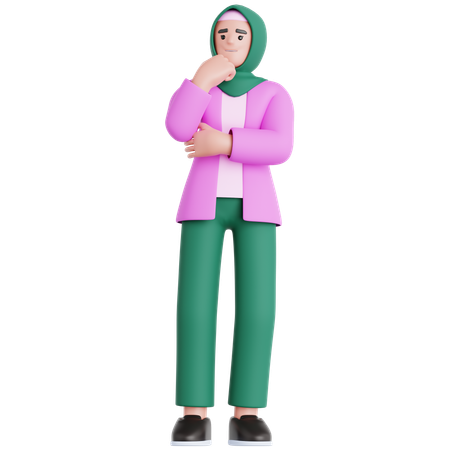 Frau besorgt  3D Illustration