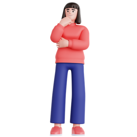 Frau besorgt  3D Illustration