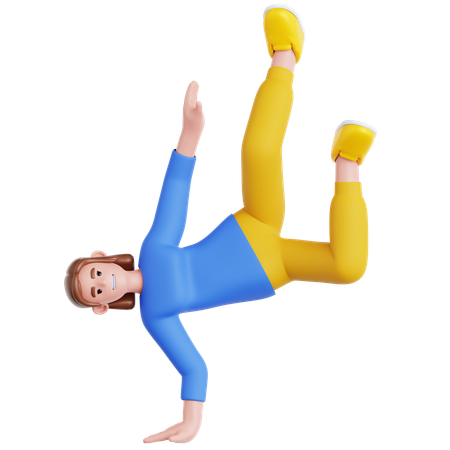 Frau Breakdance  3D Illustration