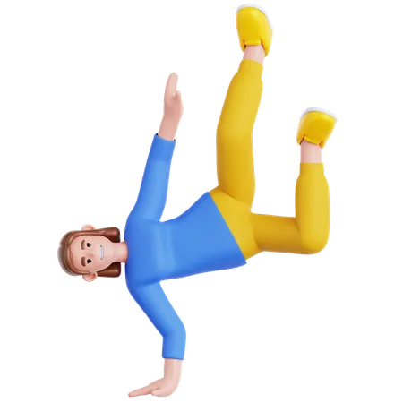 Frau Breakdance  3D Illustration