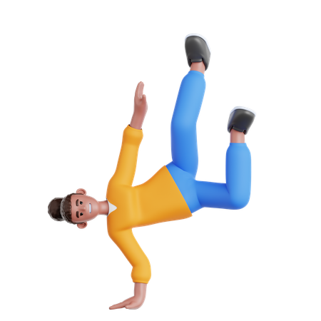 Frau Breakdance  3D Illustration