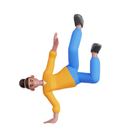 Frau Breakdance  3D Illustration