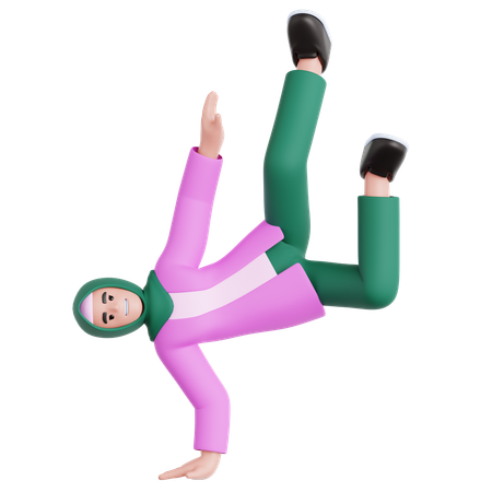 Frau Breakdance  3D Illustration