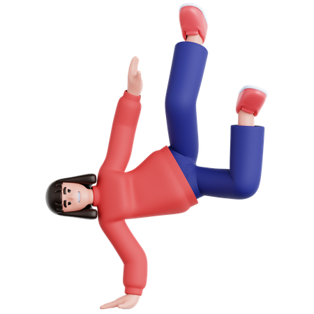 Frau Breakdance  3D Illustration