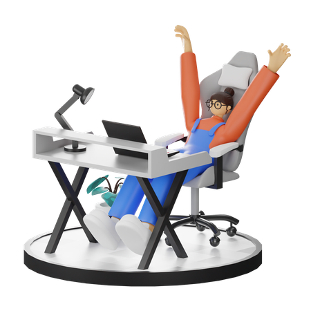 Frauen entspannen nach der Arbeit  3D Illustration