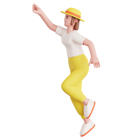 Frau greift nach etwas  3D Illustration