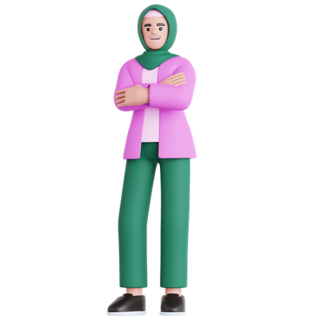 Frau gefaltete Hand  3D Illustration