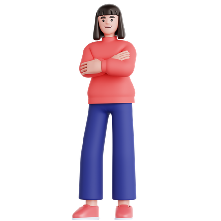 Frau gefaltete Hand  3D Illustration