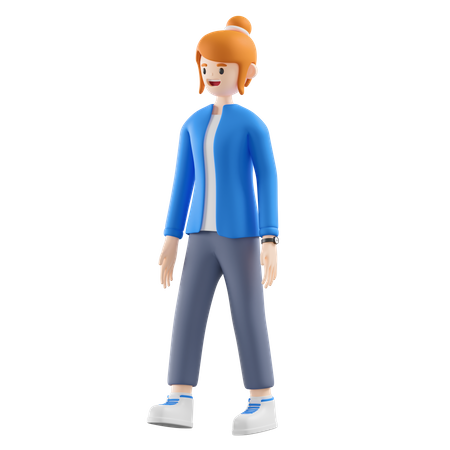 Frau zu Fuß  3D Illustration