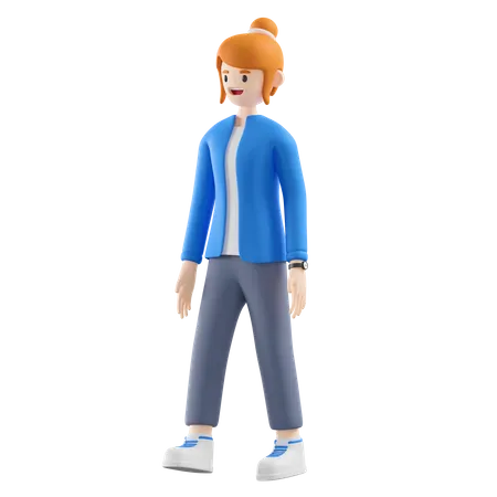 Frau zu Fuß  3D Illustration